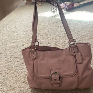 Pink leather coach purse